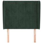 vidaXL Tête de lit avec oreilles Vert foncé 83x23x118/128 cm Velours