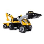SMOBY Tracteur Builder Max Pelleteuse et Remorque - Jaune