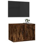 vidaXL Meuble TV mural Chêne fumé 57x34 5x40 cm
