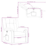 vidaXL Fauteuil de massage inclinable électrique crème similicuir