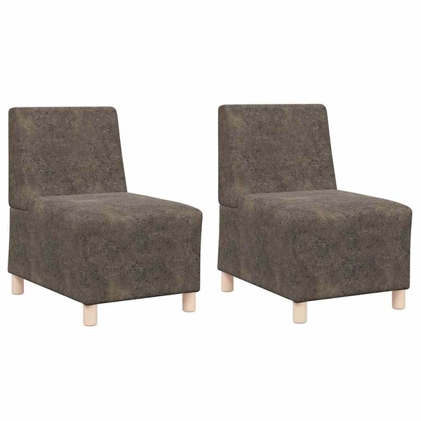 vidaXL Fauteuil 2 Pièces Gris foncé 55 x 74 x 82 cm Cuir suédé faux