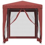 vidaXL Tente de fête avec 4 parois latérales en maille Rouge 2x2m PEHD