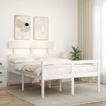 vidaXL Lit pour personne âgée sans matelas blanc bois massif