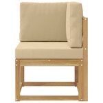 vidaXL Canapé d'angle extérieur Bois d'Acacia Massif Blanc