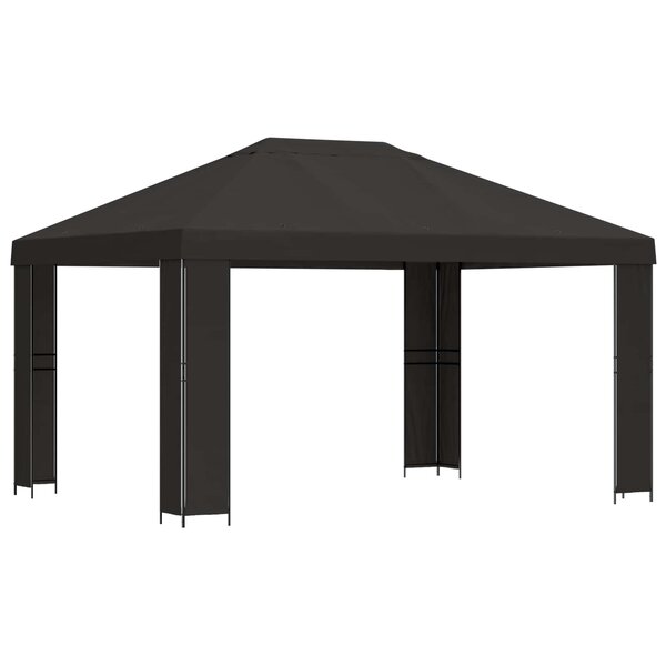 vidaXL Pavillon 4 × 3 m Anthracite Polyester et Acier 190 gsm