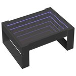 vidaXL Table basse avec LED infini noir 70x53x30 cm