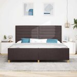 vidaXL Cadre de lit avec tête de lit Marron foncé 200 x 200 cm tissu