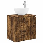 vidaXL Vanité de lavabo mural Chêne fumé 49 5 x 41 x 64 5 cm