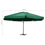 vidaXL Parasol d'extérieur avec mât en aluminium 600 cm Vert