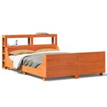 vidaXL Cadre de lit sans matelas cire marron 135x190cm bois pin massif