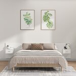vidaXL Tête de lit avec armoires Blanc Bois d’ingénierie