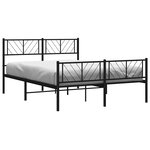 vidaXL Cadre de lit métal sans matelas avec pied de lit noir 150x200cm