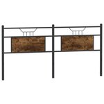vidaXL Tête de lit chêne fumé 180 cm bois d'ingénierie et acier