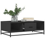 vidaXL Table basse noir 100x57x35 cm bois d'ingénierie et métal