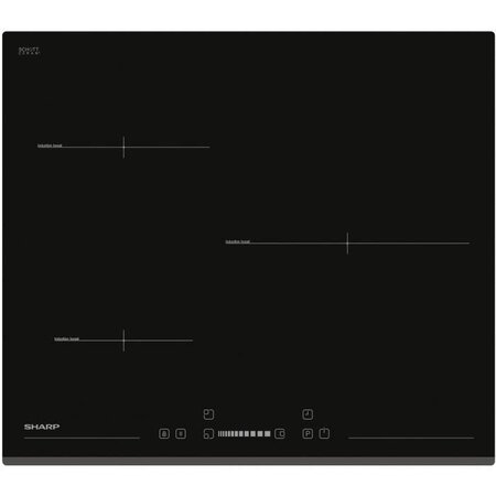 SHARP KH 6I31BS00 Plaque de cuisson induction - 3 zones - 7200 W - L 52 x P 59 - Revêtement verre - Noir