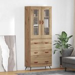 vidaXL Buffet avec étagère 2 Pièces Chêne artisanal Bois d'ingénierie