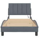 vidaXL Cadre de lit avec lumières LED gris foncé 90x200 cm velours
