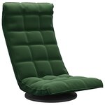 vidaXL Chaise de sol pivotante Vert foncé Velours