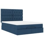 VidaXL Cadre de lit ottoman avec matelas bleu 140x190 cm tissu