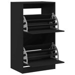 vidaXL Armoire à chaussures 2 tiroirs rabattables noir 60x42x108 cm