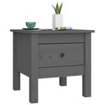 vidaXL Table d'appoint Gris 40x40x39 cm Bois massif de pin