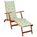 vidaXL Chaise de terrasse avec repose-pied et coussin Acacia solide