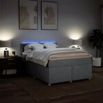 vidaXL Sommier à lattes de lit avec matelas Gris clair 140x200cm Tissu