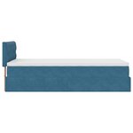 vidaXL Cadre de lit ottoman avec matelas bleu foncé 90x190 cm velours