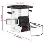 vidaXL Poêle à bois de camping Argenté 51 5x35x30 5cm Acier inoxydable