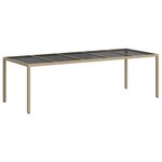 vidaXL Table de Jardin Beige 250 x 100 x 75 cm polyrotin
