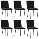 vidaXL Chaises à manger lot de 6 noir velours