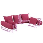 vidaXL Ensemble d'oreillers décoratifs lot de 7 Rose Tissu