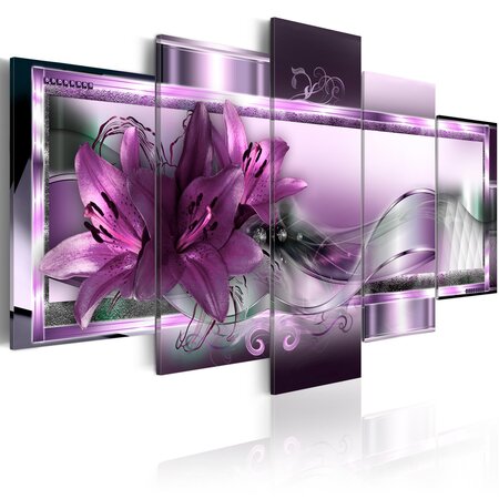Tableau - purple lilies l x h en cm 200x100