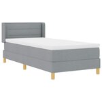 vidaXL Lit à Ressorts avec matelas Gris clair 90 x 200 cm tissu