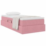 vidaXL Lit avec rangement et matelas Rose 90 x 200 cm Velours