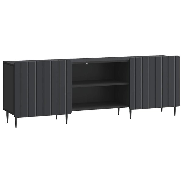 vidaXL Meuble TV Noir 150 x 31 x 52 cm Bois d'ingénierie