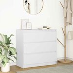 vidaXL Buffet blanc 80x35x76 cm bois d’ingénierie