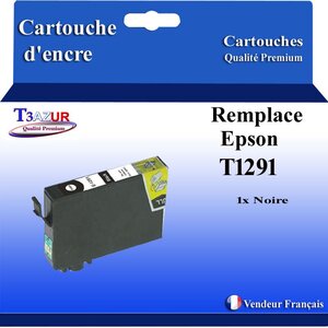 T3AZUR- Cartouche Compatible avec Epson T1291 remplace Epson Stylus Office B42WD BX305F BX305FW BX320FW Noire