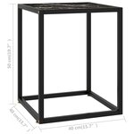 vidaXL Table basse Noir avec verre marbre noir 40x40x50 cm