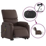 vidaXL Fauteuil inclinable de massage électrique marron similicuir