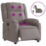 vidaXL Fauteuil de massage inclinable électrique Taupe Tissu