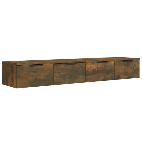 vidaXL Armoires murales 2 Pièces Chêne fumé 68x30x20 cm Bois d'ingénierie