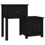 vidaXL Table de chevet Noir 79 5x38x65 5 cm Bois de pin massif