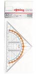 rOtring Centro équerre de géométrie hypoténuse 16 cm  graduation 14cm/1mm