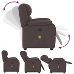 vidaXL Fauteuil de massage inclinable Marron foncé Tissu