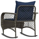 vidaXL Chaise à bascule de jardin avec coussins gris résine tressée