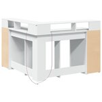 vidaXL Bureau avec lumières LED blanc 130x130x91 cm bois d'ingénierie