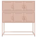 vidaXL Buffet rose 100 5x39x107 cm acier