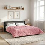 vidaXL Duvet d'hiver Rose 220 x 260 cm Microfibre et polaire Teddy