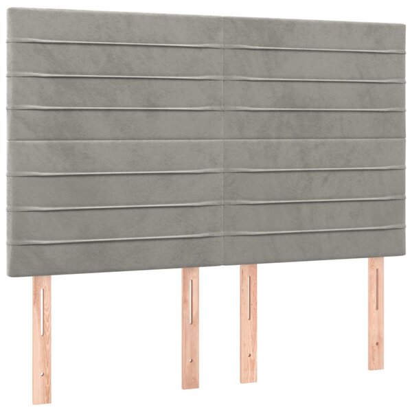 vidaXL Tête de lit Gris clair 144 x 5 x 118/128 cm Velours